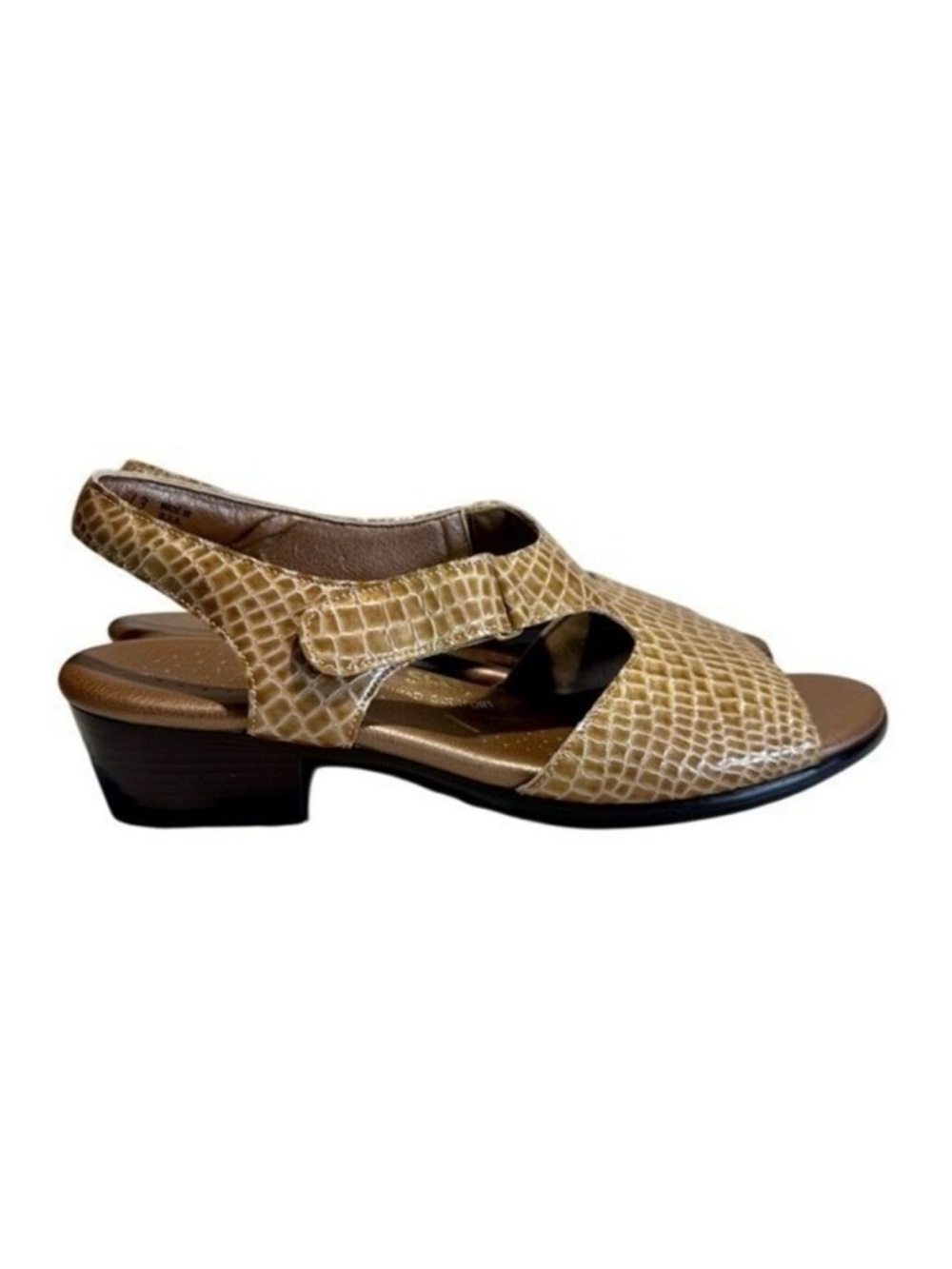 SAS Sandals Comfort Shoes Tan‎ Crocodile Leather Quiet Luxury Travel Size 10
